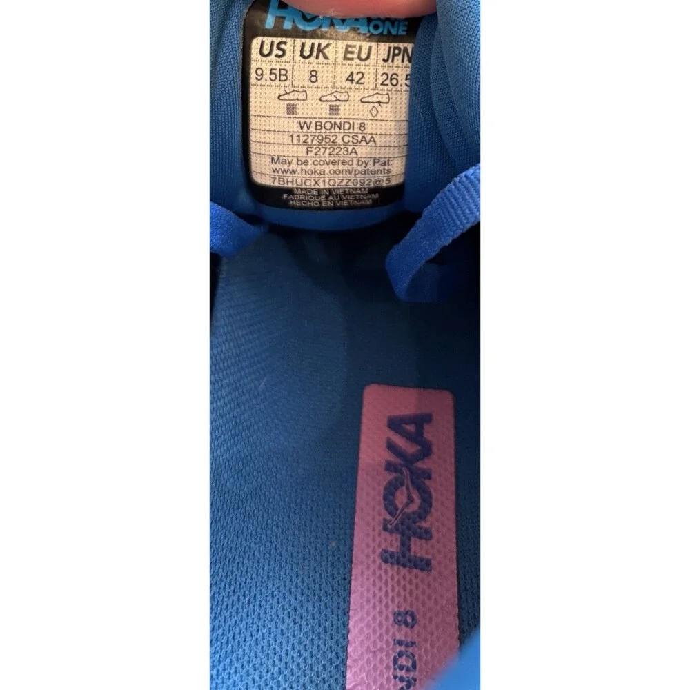 Hoka One One Bondi 8 Coastal Sky All Aboard Running Shoes Womens Size 9.5B - Picture 7 of 7